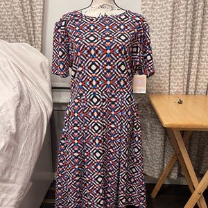 New red white and blue dress! Comfortable LuLaRoe Amelia dress